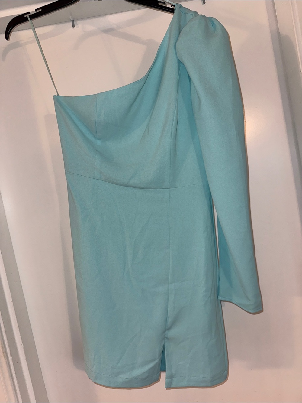 NWT One-Shoulder Light Blue Mini Dress Size Small